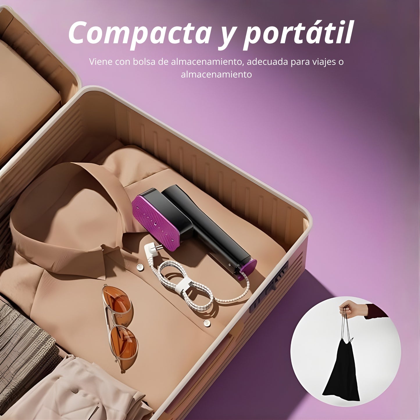 Plancha Vertical Vapor Portátil 2 en 1